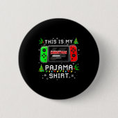 This Is My Christmas Pajama Video Game Gamer Boys Button (Vorderseite)
