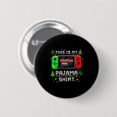 This Is My Christmas Pajama Video Game Gamer Boys Button (Vorne & Hinten)