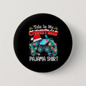 This Is My Christmas Pajama Video Game Gamer Boys Button (Vorderseite)