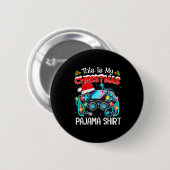 This Is My Christmas Pajama Video Game Gamer Boys Button (Vorne & Hinten)