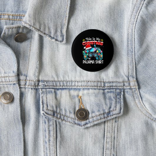 This Is My Christmas Pajama Video Game Gamer Boys Button (Beispiel)
