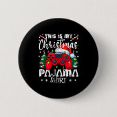 This Is My Christmas Pajama Video Game Gamer Boys  Button (Vorderseite)