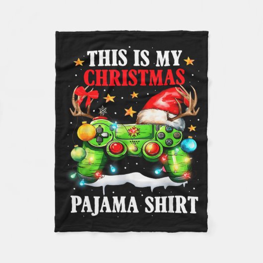 This Is My Christmas Pajama Video Game Gamer Boys Fleecedecke (Vorderseite)