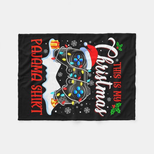 This Is My Christmas Pajama Video Game Gamer Boys Fleecedecke (Vorderseite (Horizontal))