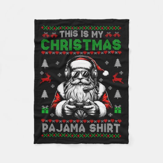 This Is My Christmas Pajama Video Game Gamer Boys Fleecedecke (Vorderseite)
