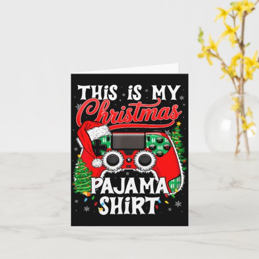 This Is My Christmas Pajama Video Game Gamer Boys Karte (Gelbe Blume)