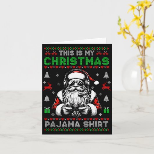 This Is My Christmas Pajama Video Game Gamer Boys Karte (Gelbe Blume)