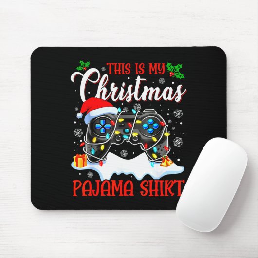 This Is My Christmas Pajama Video Game Gamer Boys Mousepad (Mit Mouse)