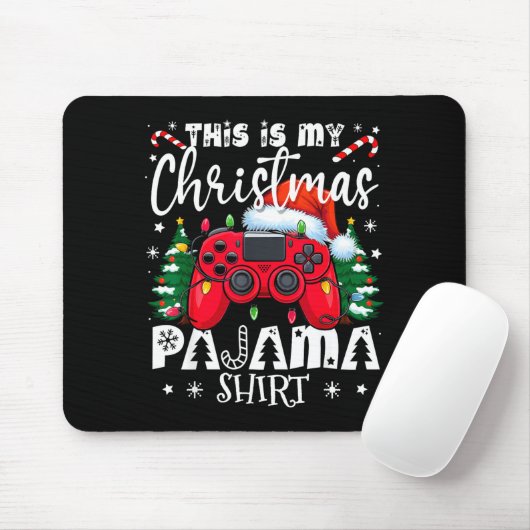This Is My Christmas Pajama Video Game Gamer Boys Mousepad (Mit Mouse)