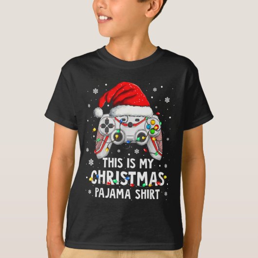 This Is My Christmas Pajama Video Game Gamer Boys T-Shirt (Vorderseite)