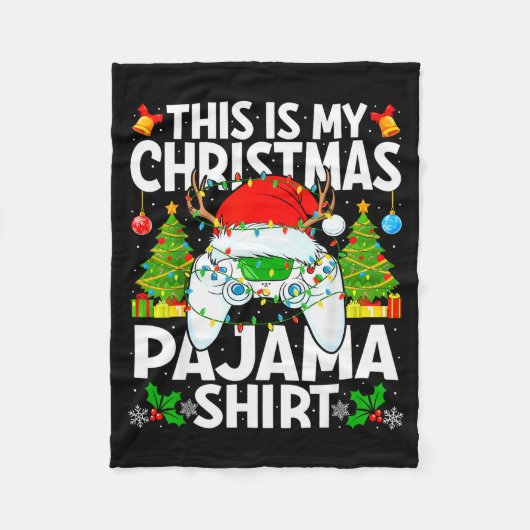 This Is My Christmas Pajama Video Gamer Christmas Fleecedecke (Vorderseite)