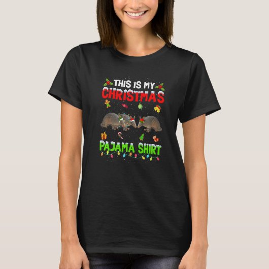 This Is My Christmas Pajama Xmas Armadillo Squad T-Shirt (Vorderseite)
