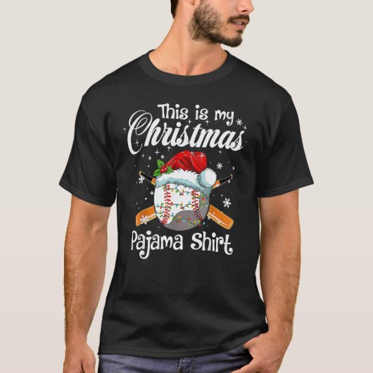 This Is My Christmas Pajama Xmas Baseball Family M T-Shirt (Vorderseite)