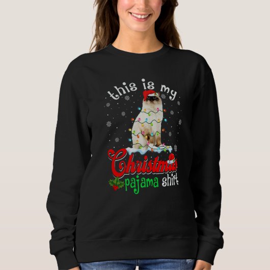 This Is My Christmas Pajama Xmas Birman Cat Tree Sweatshirt (Vorderseite)
