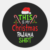 This Is My Christmas Pajama Xmas Family T Shirt Runder Aufkleber (Vorderseite)