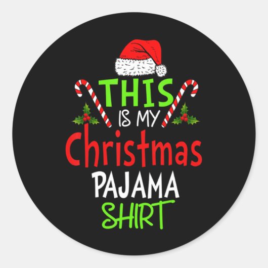This Is My Christmas Pajama Xmas Family T Shirt Runder Aufkleber (Vorderseite)