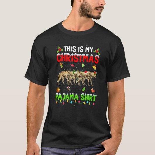 This Is My Christmas Pajama Xmas Hyena Squad T-Shirt (Vorderseite)