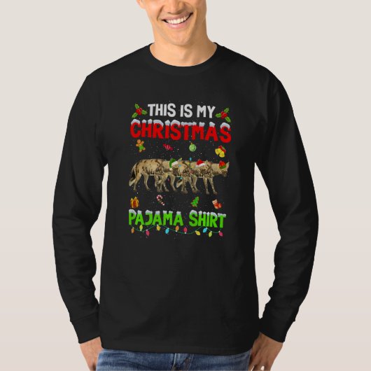 This Is My Christmas Pajama Xmas Hyena Squad T-Shirt (Vorderseite)