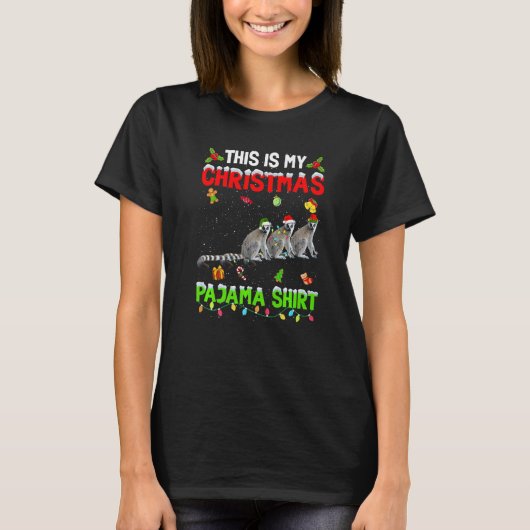 This Is My Christmas Pajama Xmas Lemur Squad T-Shirt (Vorderseite)