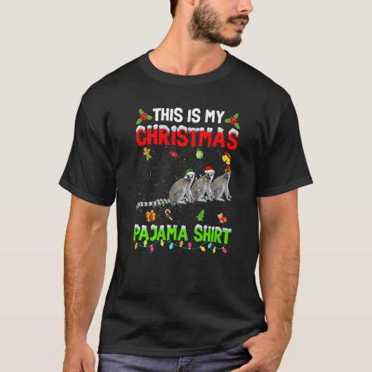 This Is My Christmas Pajama Xmas Lemur Squad T-Shirt (Vorderseite)
