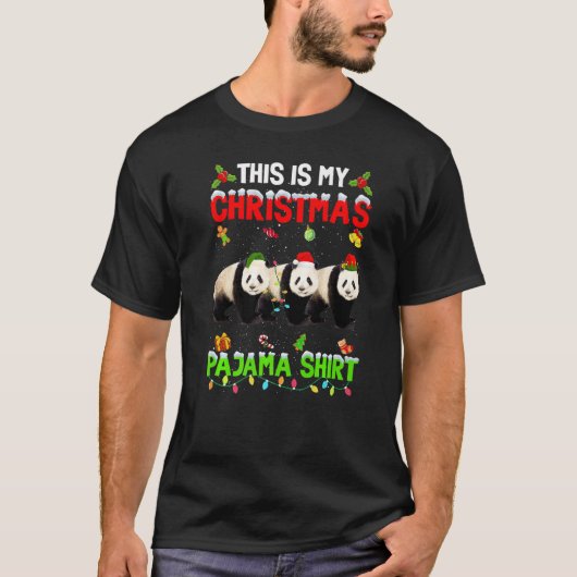 This Is My Christmas Pajama Xmas Panda Bear Squad T-Shirt (Vorderseite)