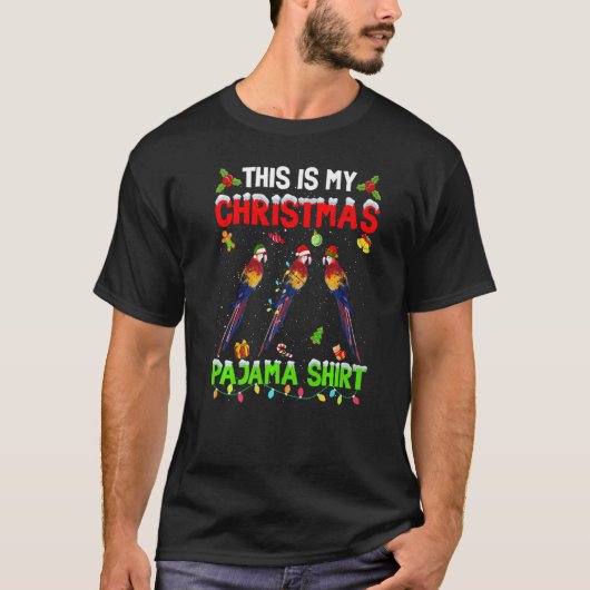 This Is My Christmas Pajama Xmas Parrot Squad T-Shirt (Vorderseite)