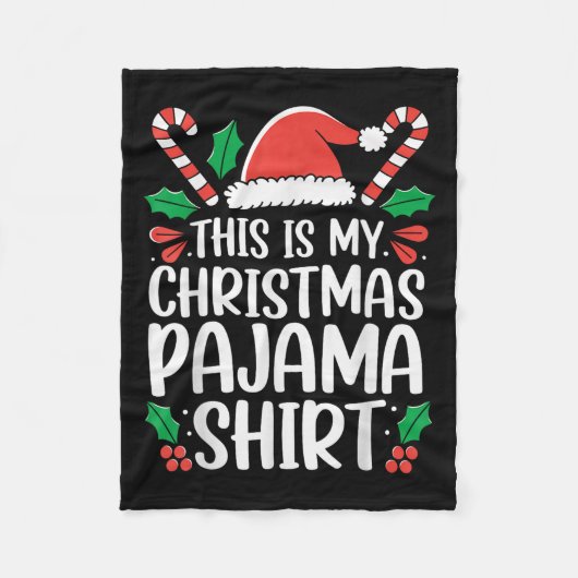 This Is My Christmas Pajama Xmas Pjs  Fleecedecke (Vorderseite)