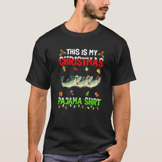 This Is My Christmas Pajama Xmas Salmon Squad T-Shirt (Vorderseite)