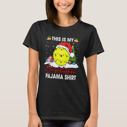 This Is My Christmas Pajama Xmas Santa Pickleball T-Shirt (Vorderseite)