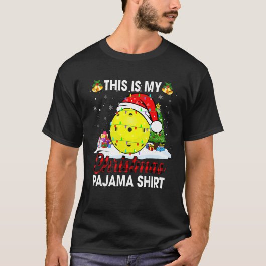 This Is My Christmas Pajama Xmas Santa Pickleball T-Shirt (Vorderseite)