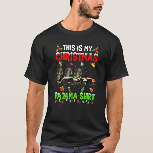 This Is My Christmas Pajama Xmas Skunk Squad T-Shirt (Vorderseite)