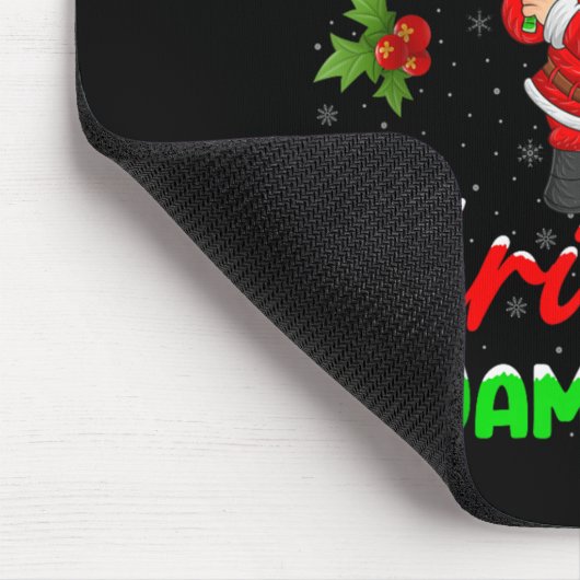 This Is My Christmas Pajamas Funny Santa Playing C Mousepad (Ecke)