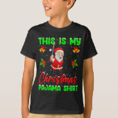 This Is My Christmas Pajamas Funny Santa Playing I T-Shirt (Vorderseite)