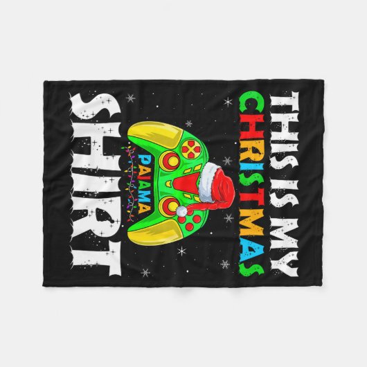 This Is My Christmas Pajamas Funny Video Game Game Fleecedecke (Vorderseite (Horizontal))