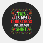 This Is My Christmas Pajamas Funny Xmas Family Chr Runder Aufkleber (Vorderseite)
