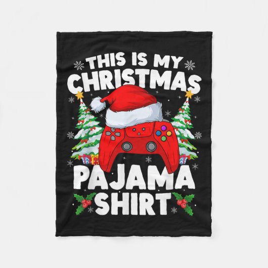 This Is My Christmas Pajamas Video Game Gamer Boys Fleecedecke (Vorderseite)