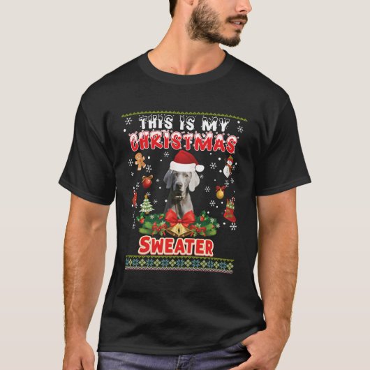 This Is My Christmas Sweater Weimaraner Dog Ugly M T-Shirt (Vorderseite)