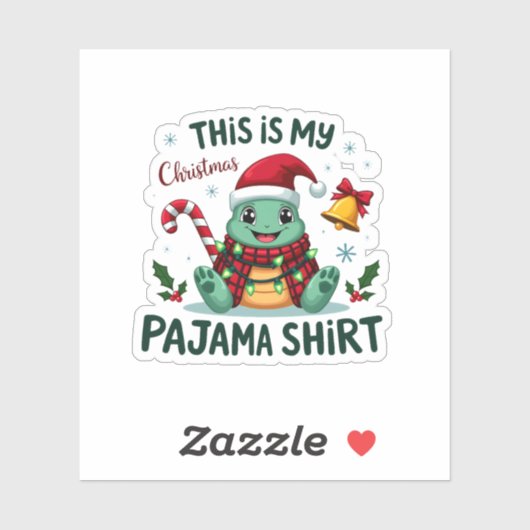 This Is My Christmas Turtle Pajama Shirt Buffalo P Aufkleber (Blatt)