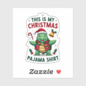 This Is My Christmas Turtle Pajama Shirt Buffalo P Aufkleber (Blatt)
