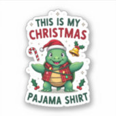 This Is My Christmas Turtle Pajama Shirt Buffalo P Aufkleber (Vorderseite)