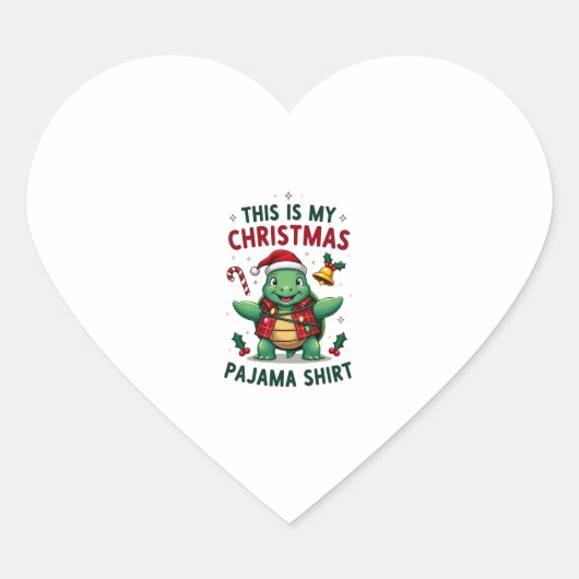 This Is My Christmas Turtle Pajama Shirt Buffalo P Herz-Aufkleber (Vorderseite)