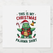 This Is My Christmas Turtle Pajama Shirt Buffalo P Schaumweinetikett (Einzelnes Label)