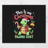 This Is My Christmas Turtle Pajama Shirt Buffalo P Schaumweinetikett (Einzelnes Label)