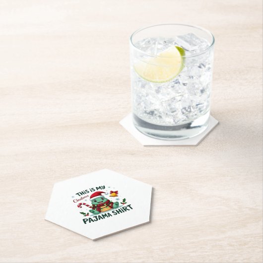 This Is My Christmas Turtle Pajama Shirt Buffalo P Untersetzer (Vor Ort)