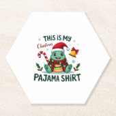 This Is My Christmas Turtle Pajama Shirt Buffalo P Untersetzer (Vorderseite)