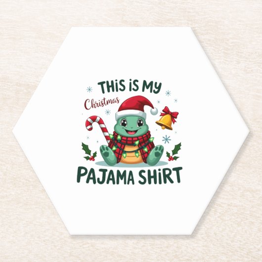 This Is My Christmas Turtle Pajama Shirt Buffalo P Untersetzer (Vorderseite)