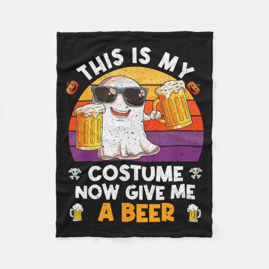 This Is My Costume Now Give Me A Beer Halloween Sk Fleecedecke (Vorderseite)