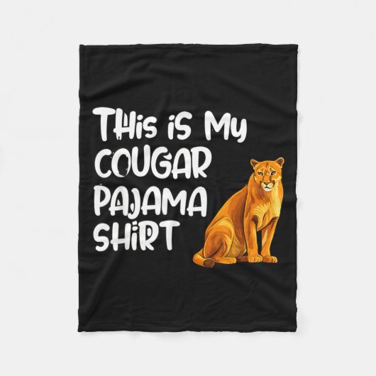 This Is My Cougar Pajama Shirt, Funny Cougars Fleecedecke (Vorderseite)