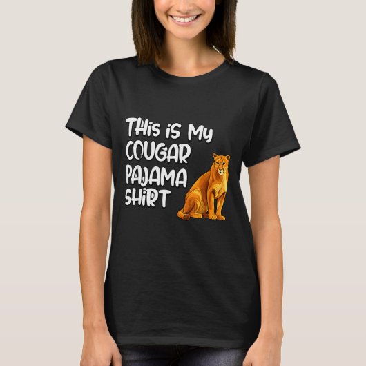 This Is My Cougar Pajama Shirt, Funny Cougars  T-Shirt (Vorderseite)