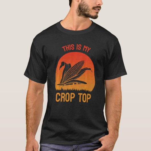 This Is My Crop Top Farmer Corn Farming Pun Sunse (Vorderseite)
